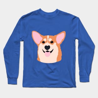 Corgi Smile Red Long Sleeve T-Shirt